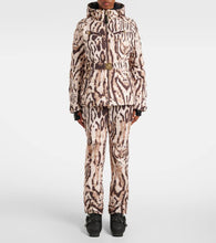 Bogner Ellya leopard-print belted ski jacket