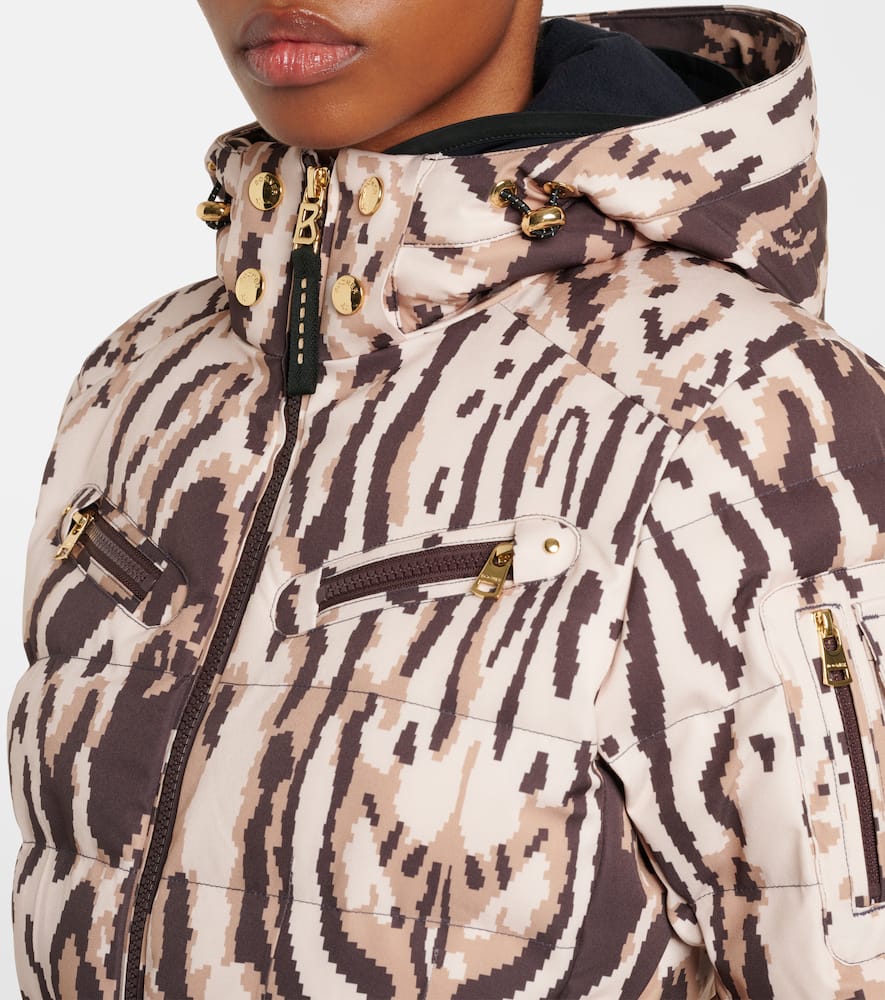 Bogner Ellya leopard-print belted ski jacket