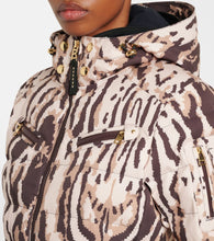 Bogner Ellya leopard-print belted ski jacket