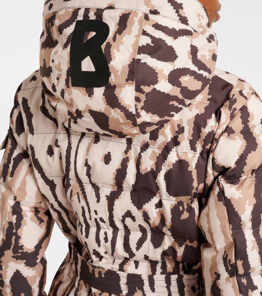 Bogner Ellya leopard-print belted ski jacket