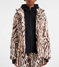 Bogner Ellya leopard-print belted ski jacket