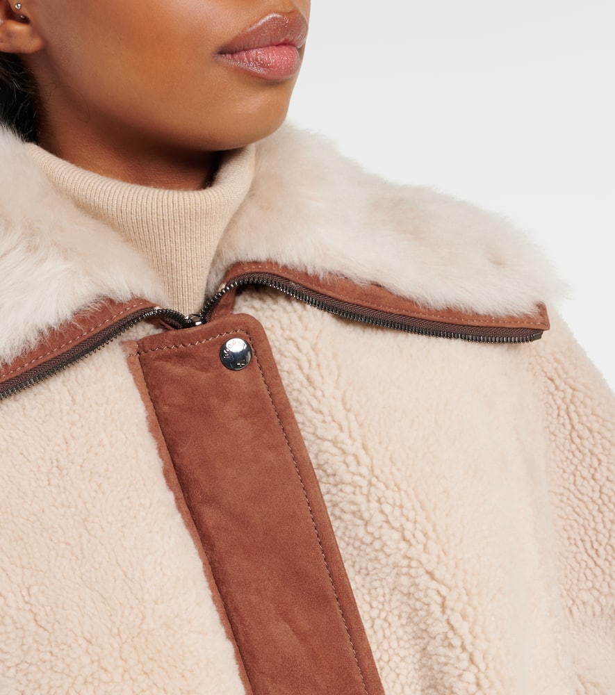 Bogner Gritt suede-trimmed shearling coat