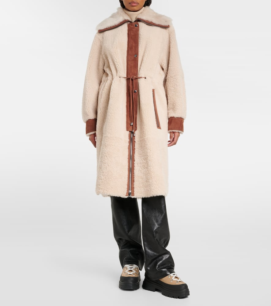 Bogner Gritt suede-trimmed shearling coat