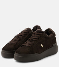 Bogner Hollywood shearling-trimmed suede sneakers
