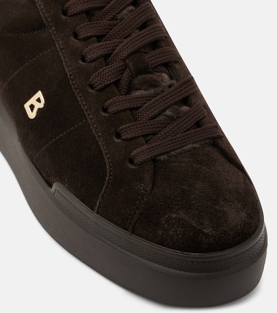 Bogner Hollywood shearling-trimmed suede sneakers