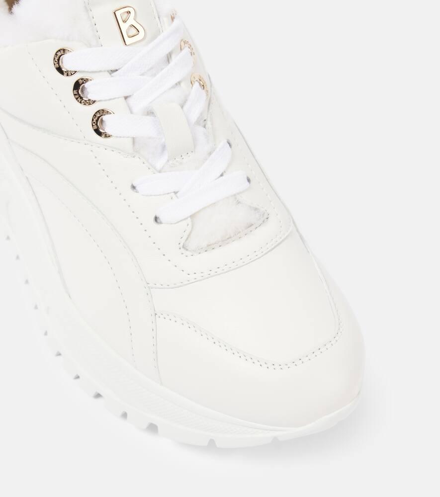 Bogner Malaga 18 shearling-trimmed leather sneakers