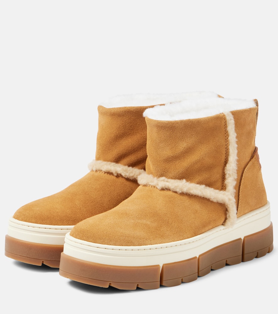 Bogner Shearling-lined suede ankle boots