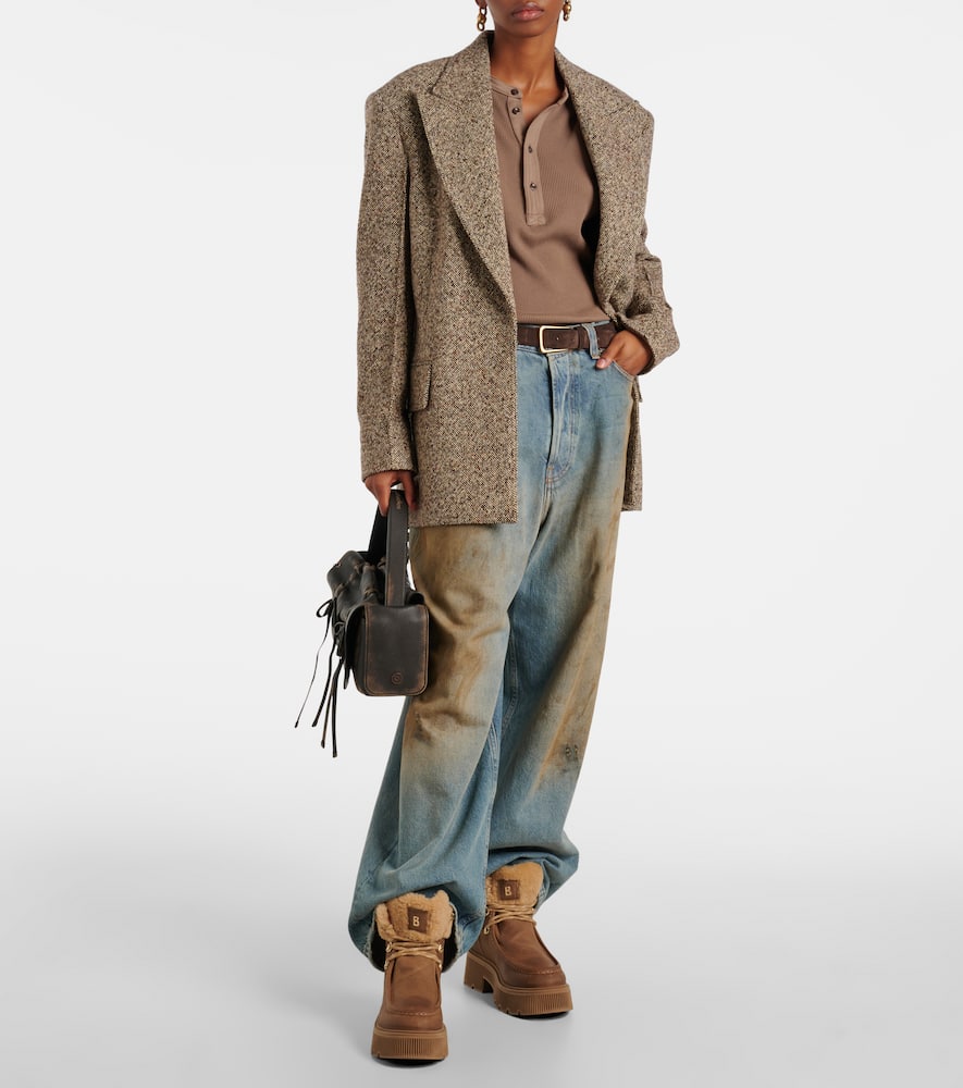 Bogner Turin suede and shearling lace-up boots