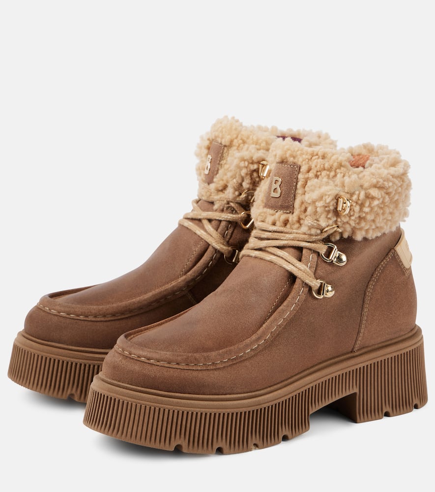 Bogner Turin suede and shearling lace-up boots
