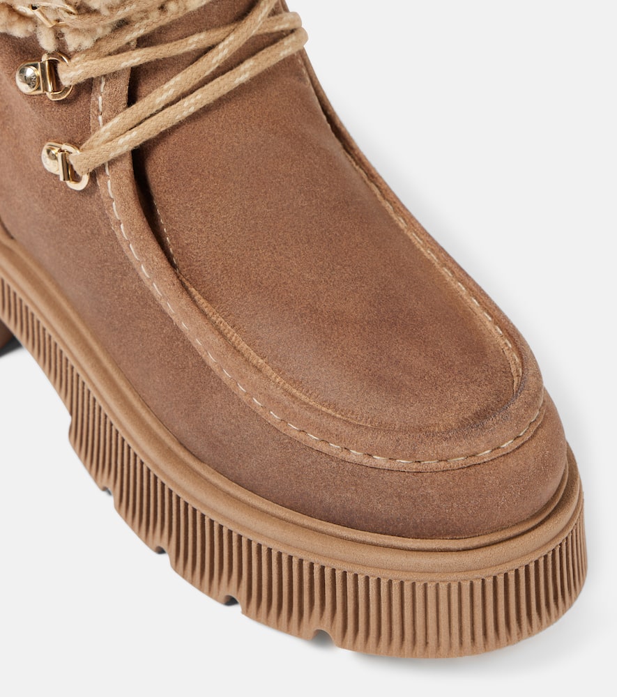 Bogner Turin suede and shearling lace-up boots