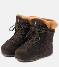 Bogner Verbier shearling-trimmed suede ankle boots