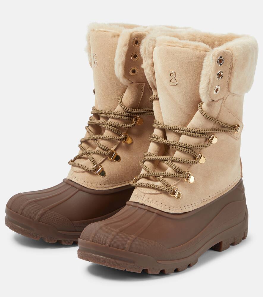 Bogner Wellington shearling-trimmed suede ankle boots