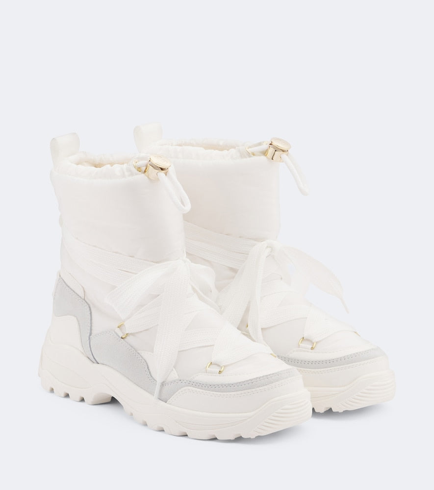 Bogner Alta Badia suede-trimmed snow boots in White - Flat Boots