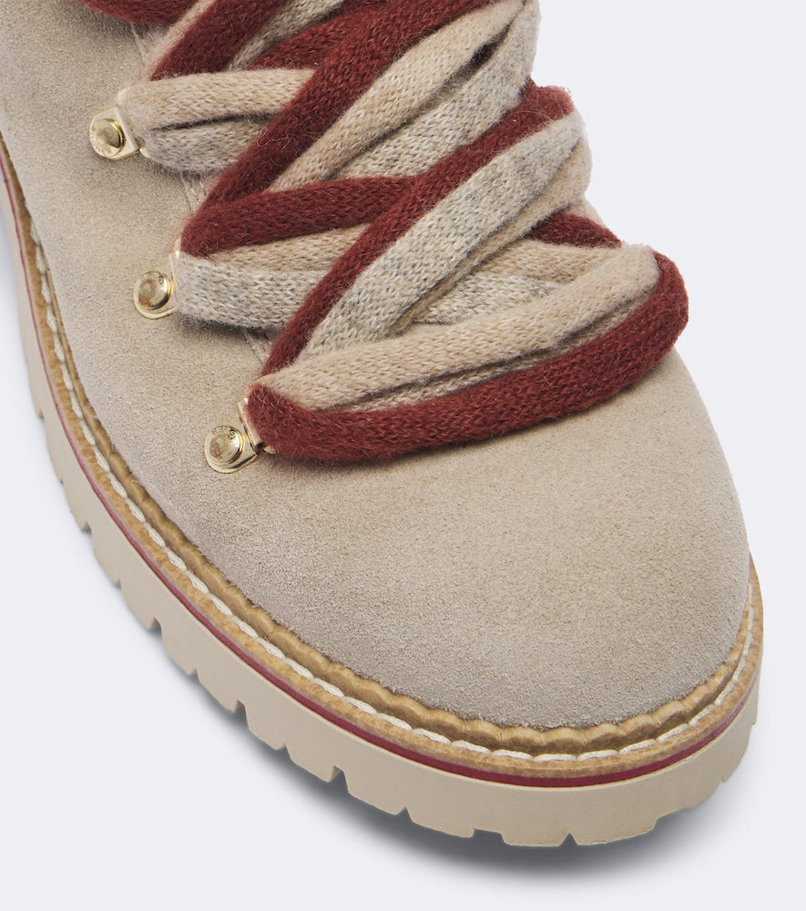 Beige Bogner Andermatt shearling-lined suede ankle boots - Flat Boots