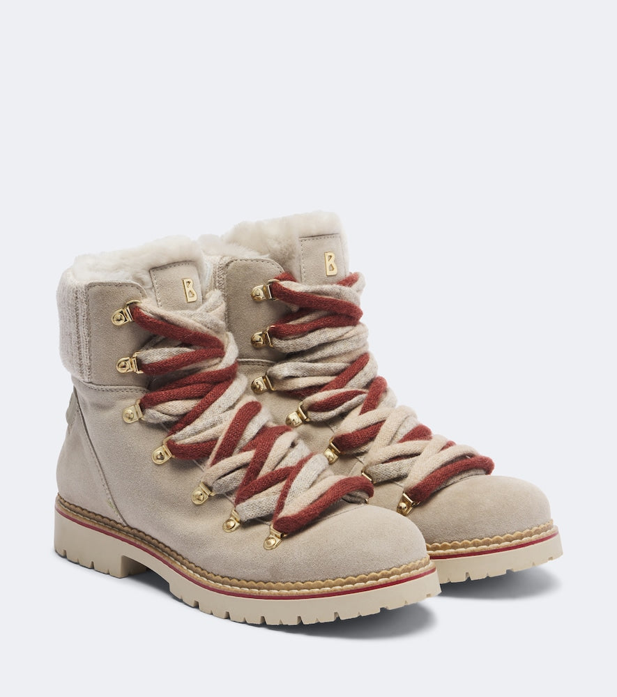 Beige Bogner Andermatt shearling-lined suede ankle boots - Flat Boots