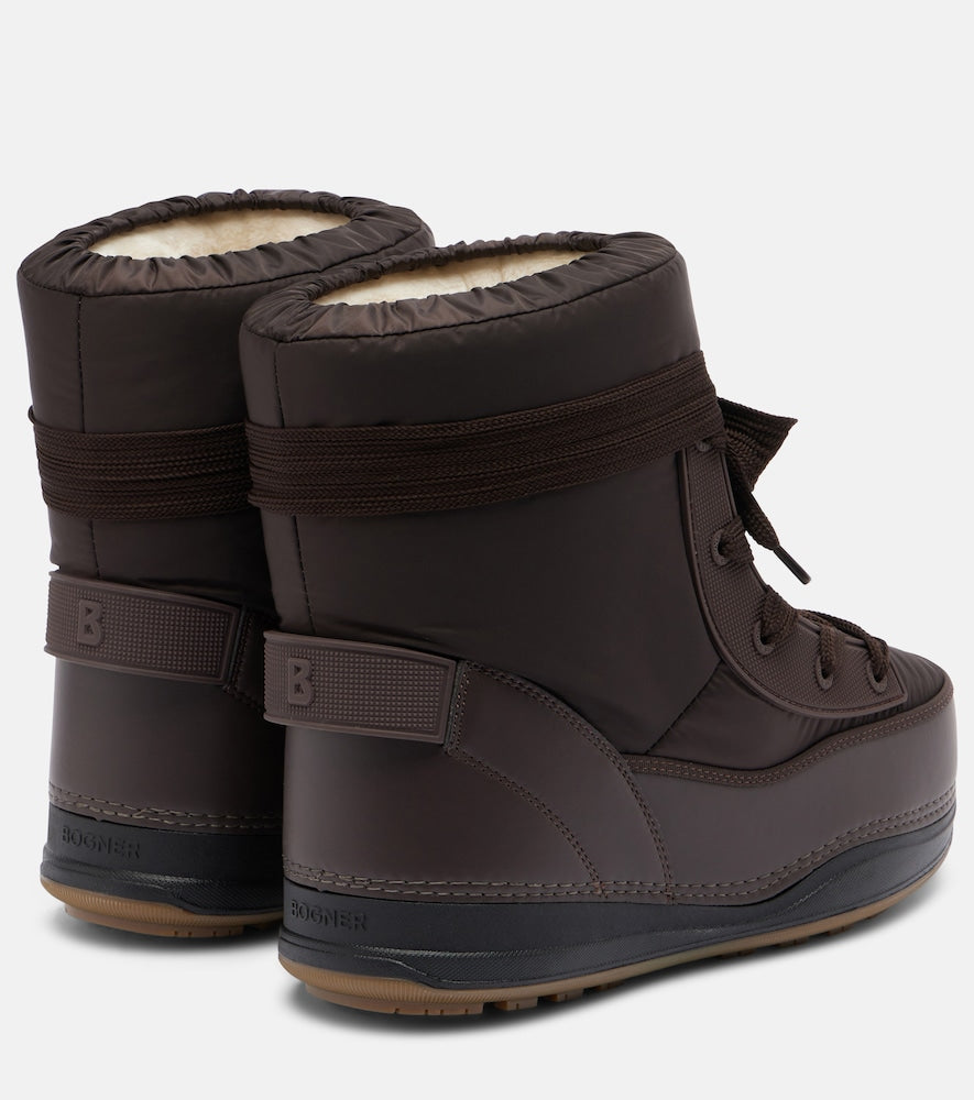 Bogner La Plagne lace-up snow boots (Brown) - Flat Boots