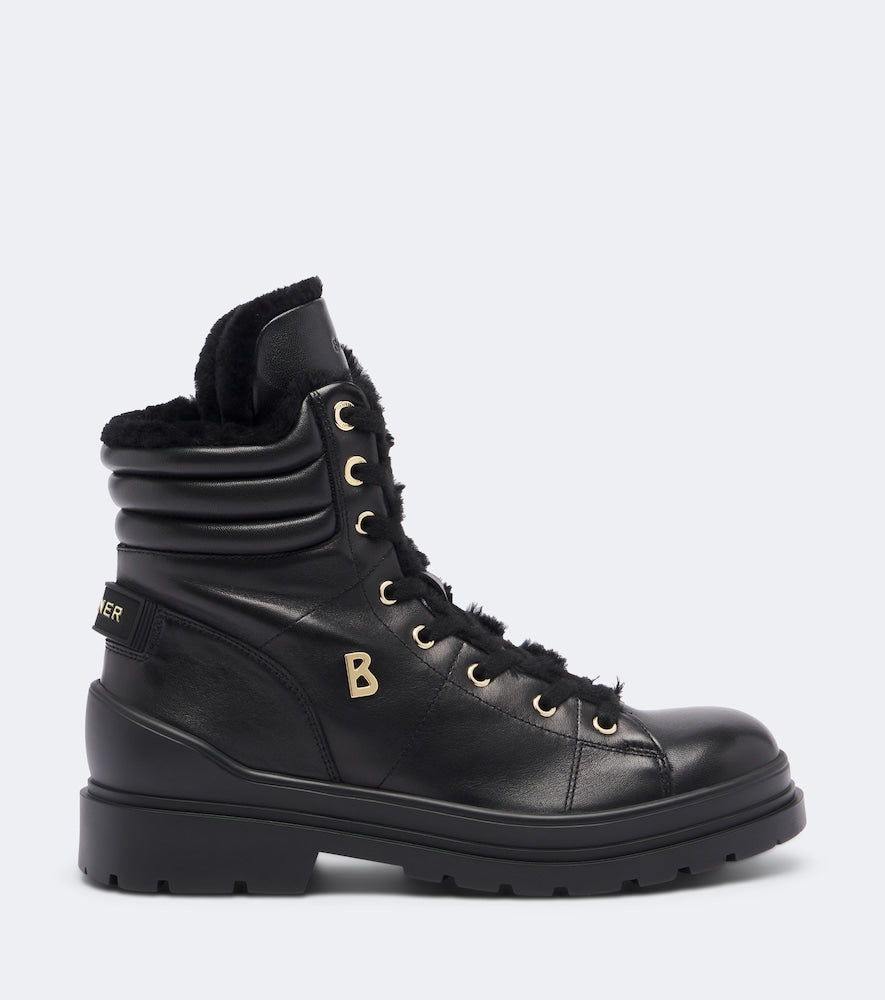Bogner St Moritz S 14 B leather lace-up boots (Black) - Flat Boots