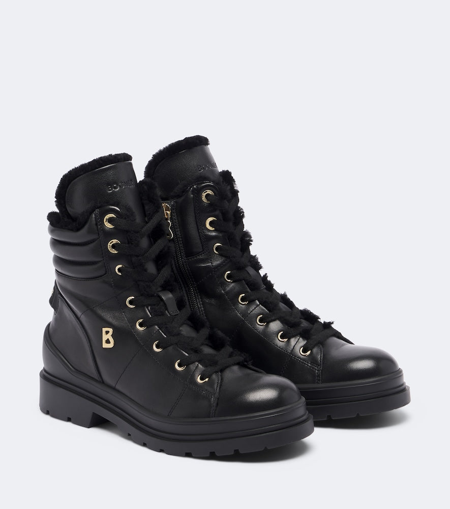 Bogner St Moritz S 14 B leather lace-up boots (Black) - Flat Boots