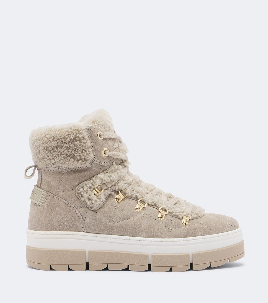 Bogner Vaduz shearling and suede ankle boots in Beige - Flat Boots