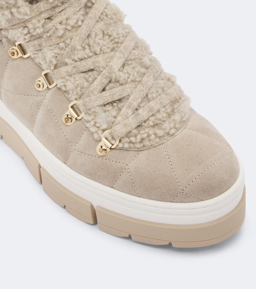 Bogner Vaduz shearling and suede ankle boots in Beige - Flat Boots
