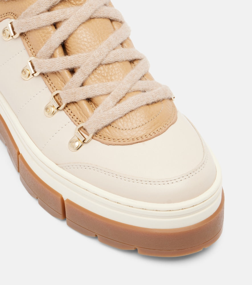 Bogner Vaduz shearling-trimmed leather ankle boots in Beige - Flat Boots