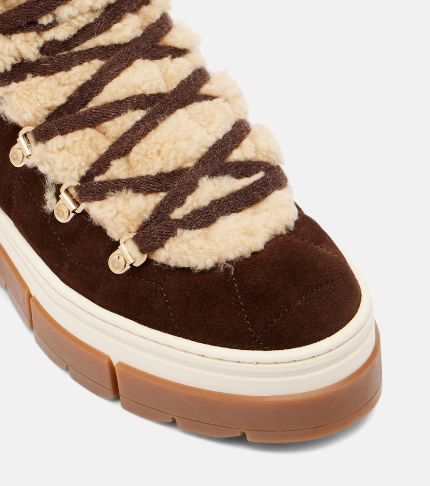 Bogner Vaduz suede and shearling ankle boots in Brown - Flat Boots