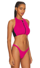 Bond Eye Irina Splice Crop Top in Fuchsia