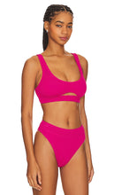 Bond Eye Sasha Bikini Top in Black Eco in Fuchsia