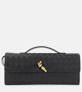 Bottega Veneta Andiamo Intrecciato leather clutch. Shop Bottega Veneta Clutches for women now.