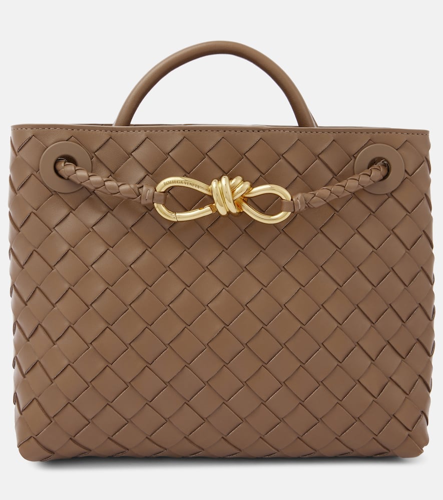Bottega Veneta Andiamo Small Intrecciato leather tote bag. Shop Bottega Veneta Top-Handle Bags for women now.