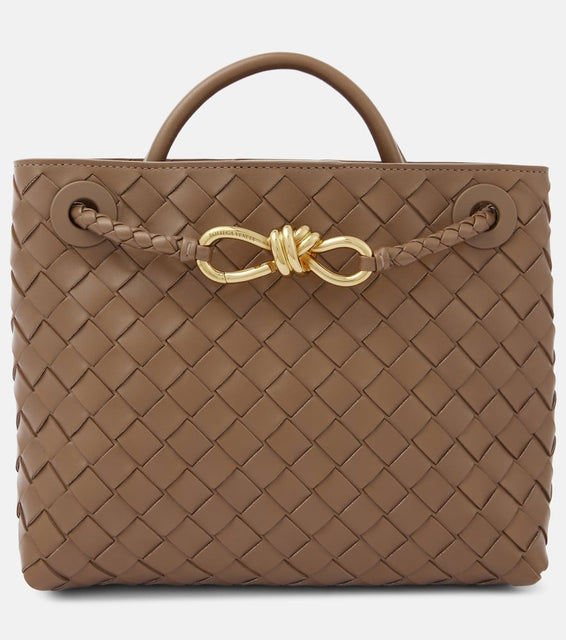 Bottega Veneta Andiamo Small Intrecciato leather tote bag. Shop Bottega Veneta Top-Handle Bags for women now.