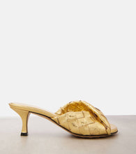 Bottega Veneta Blink Intrecciato 50 metallic leather mules