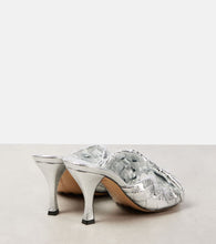 Bottega Veneta Blink Intrecciato 80 metallic leather mules