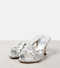 Bottega Veneta Blink Intrecciato 80 metallic leather mules