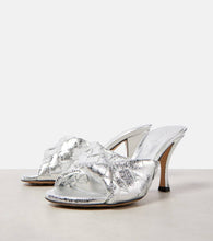 Bottega Veneta Blink Intrecciato 80 metallic leather mules