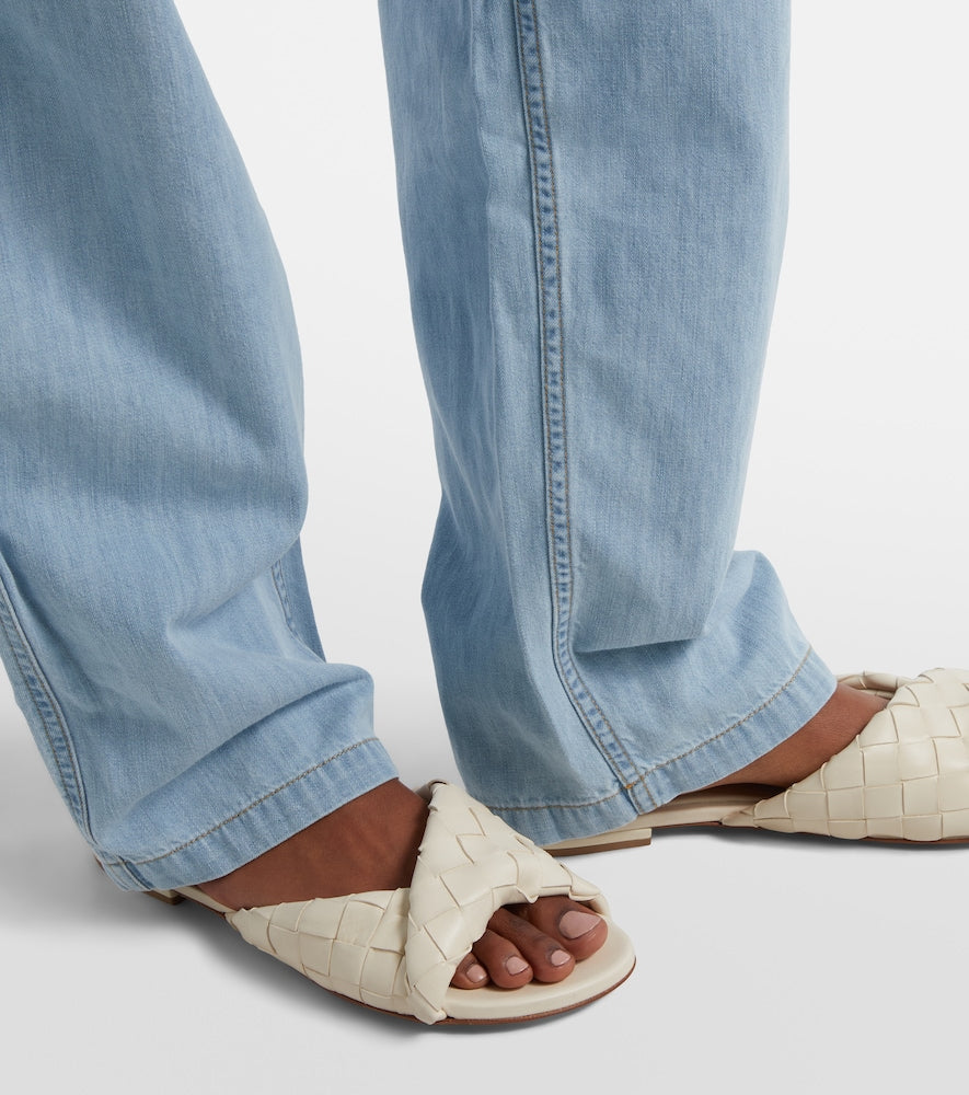 Bottega Veneta Blink Intrecciato leather slides