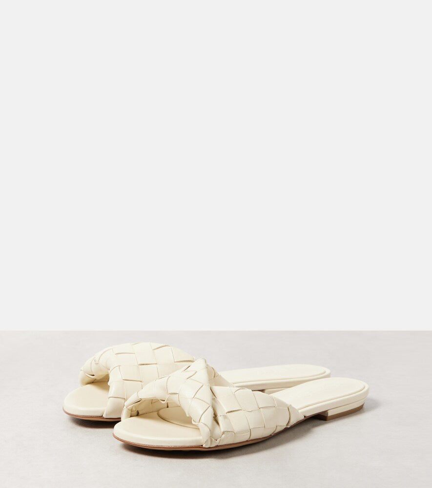 Bottega Veneta Blink Intrecciato leather slides