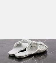 Bottega Veneta Blink Intrecciato metallic leather mules