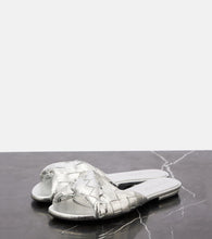 Bottega Veneta Blink Intrecciato metallic leather mules