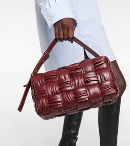 Bottega Veneta Brick Cassette Medium Intreccio leather shoulder bag