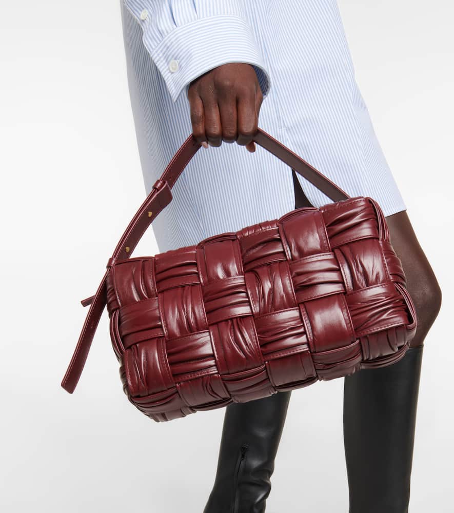 Bottega Veneta Brick Cassette Medium Intreccio leather shoulder bag