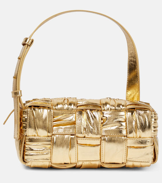 Bottega Veneta Brick Cassette Small leather shoulder bag. Shop Bottega Veneta Shoulder Bags for women now.