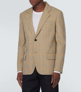 Bottega Veneta Checked wool and cotton-blend blazer