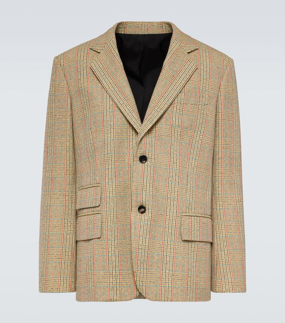 Bottega Veneta Checked wool and cotton-blend blazer