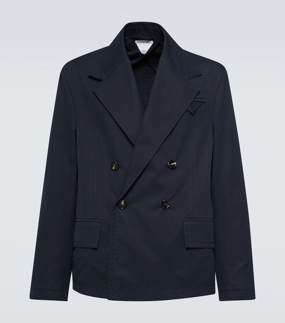 Bottega Veneta Double-breasted cotton twill blazer