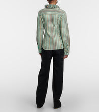 Bottega Veneta Fringed checked cotton-blend jacket