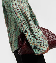 Bottega Veneta Fringed checked cotton-blend jacket