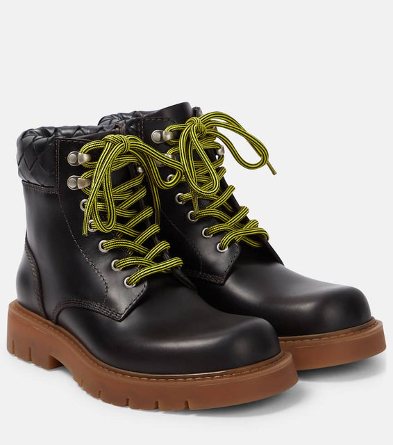 Bottega Veneta Haddock leather combat boots