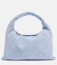 Bottega Veneta Hop Intrecciato Small suede tote bag. Shop Bottega Veneta Shoulder Bags for women now.