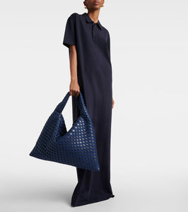 Bottega Veneta Hop Large denim and leather tote bag